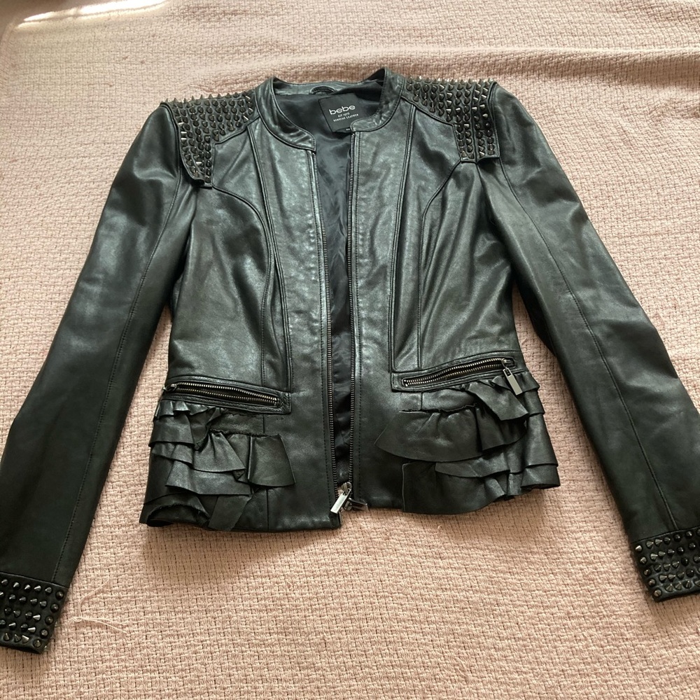 Bebe spike leather jacket VINTAGE!